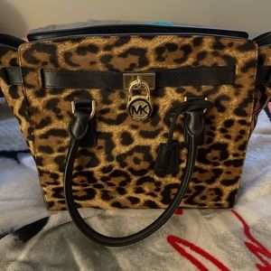 Michael Kors leopard print, cow fur purse. Mint condition